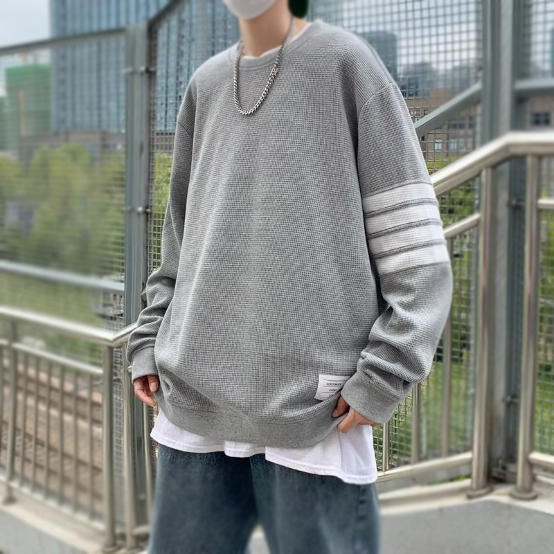 ミニマルなデザイン ワッフル カジュアル 长袖Tシャツ