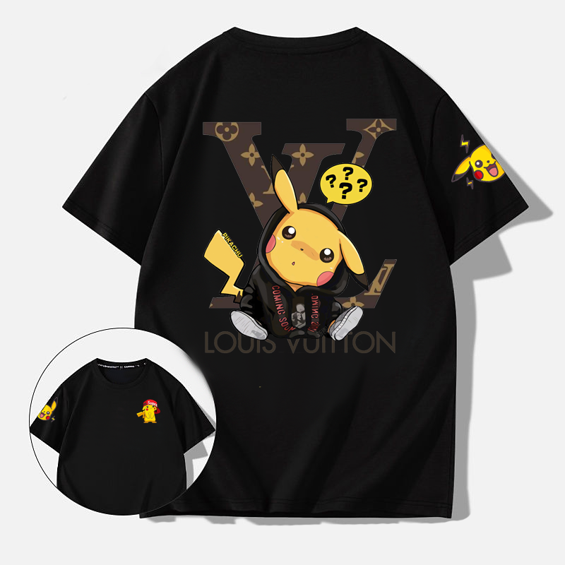 カジュアルファッション プリント柄トレンドブランド  カップル半袖シャツ