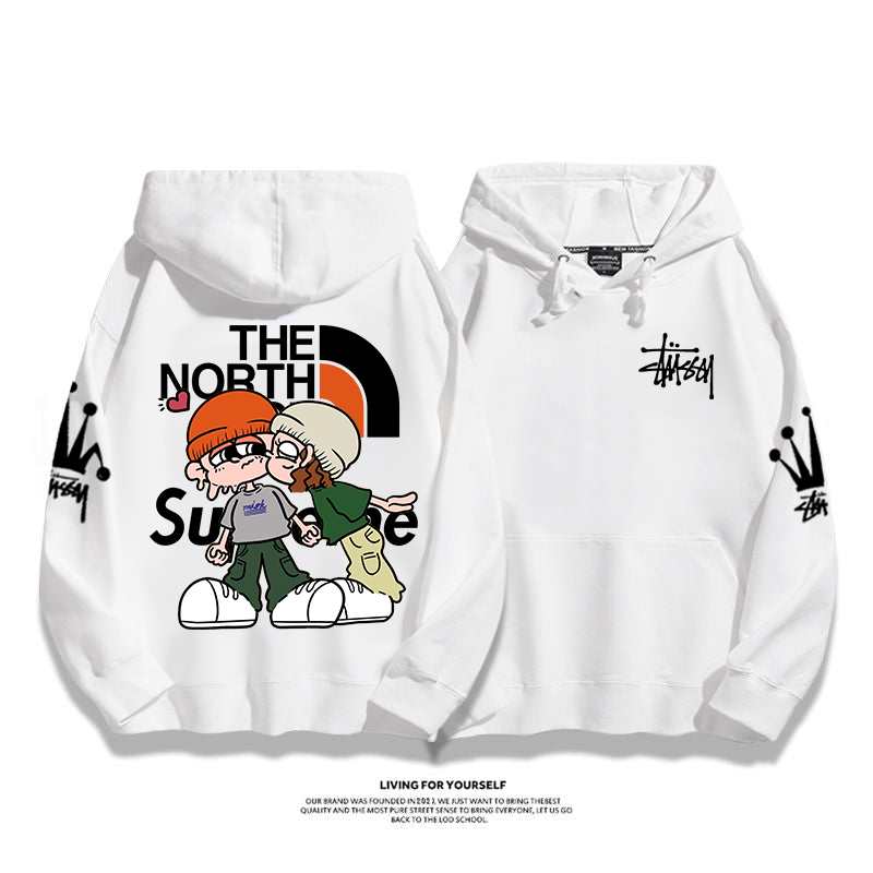 人気商品 ユニーク プリント柄 カートゥーン フード付きパーカー