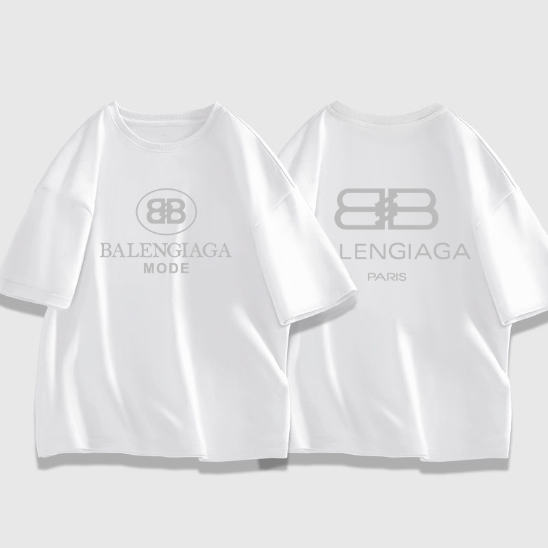 カジュアルカジュアルトレンドブランド超カッコイイ英字プリントニュートラル半袖シャツ