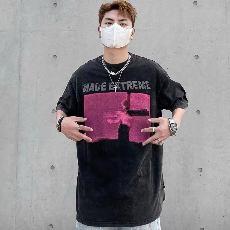 純粋な綿素材 アメリカンファッション カジュアル 半袖シャツ