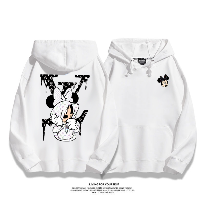 カジュアル かわいい カートゥーン カップル フード付きパーカー