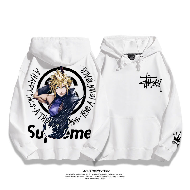 売れ筋デザイン ゲームキャラクター プリント柄フード付きパーカー