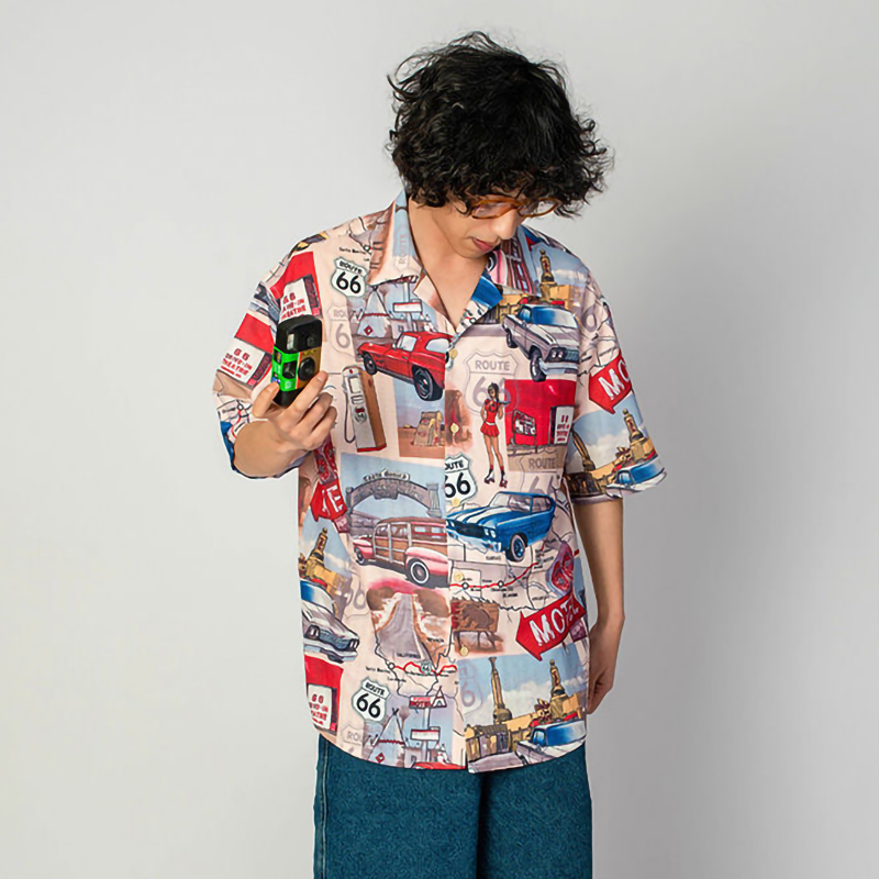 アメリカンスタイル 国道66号線 カジュアル  半袖シャツ