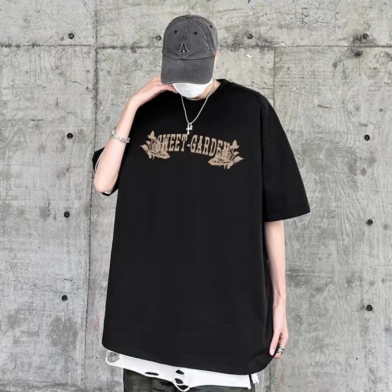 ストリートスタイル ファッション バラ本 半袖シャツ