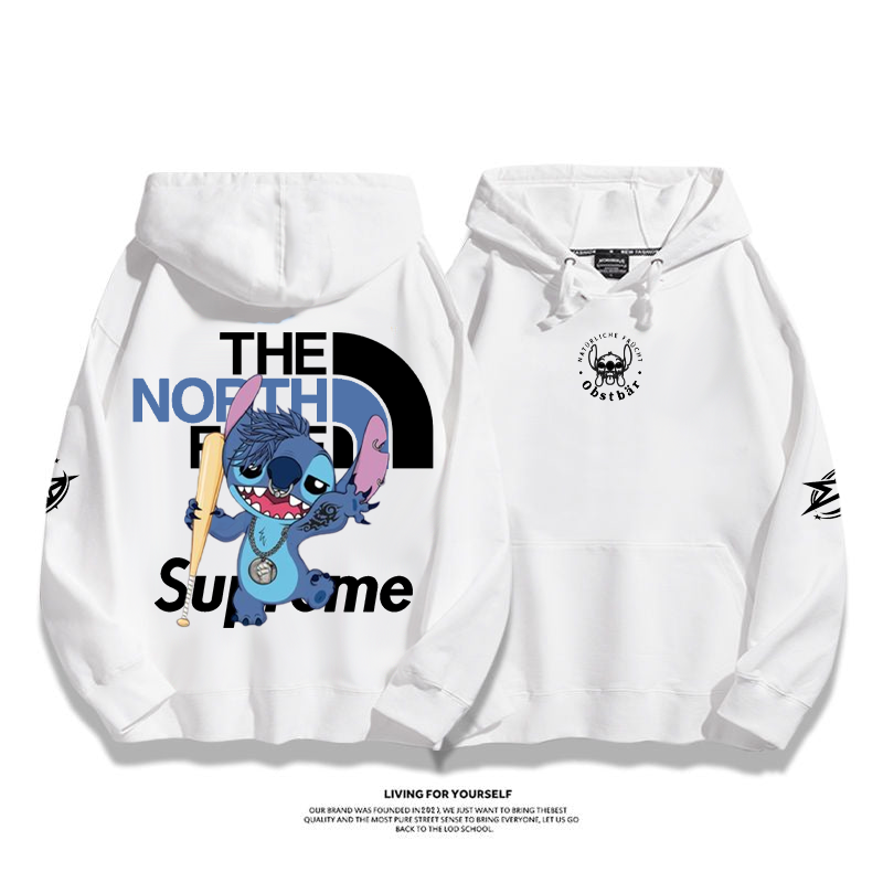 トレンディなデザイン アニメのキャラクター プリント柄フード付きパーカー