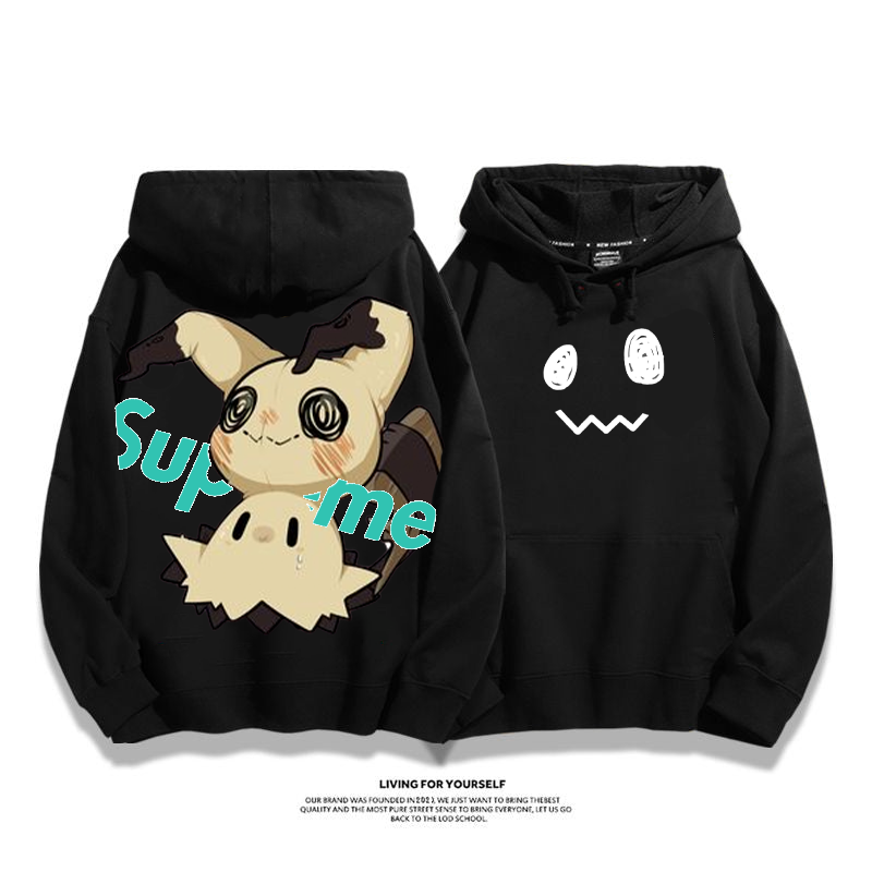 ユニークなデザイン 妖精 プリント柄フード付きパーカー