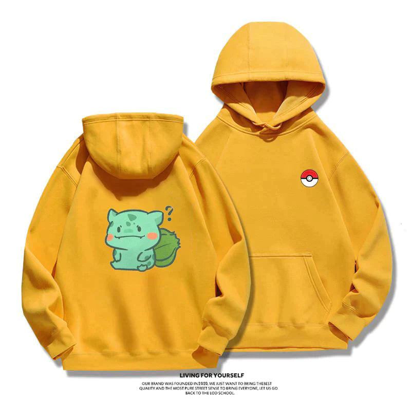 ゆったりしていて プリント柄 カートゥーン フード付きパーカー