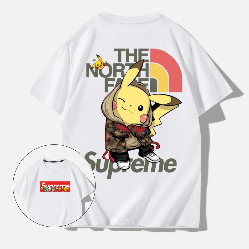 人気商品純粋な綿素材カートゥーンカップル カジュアル半袖シャツ