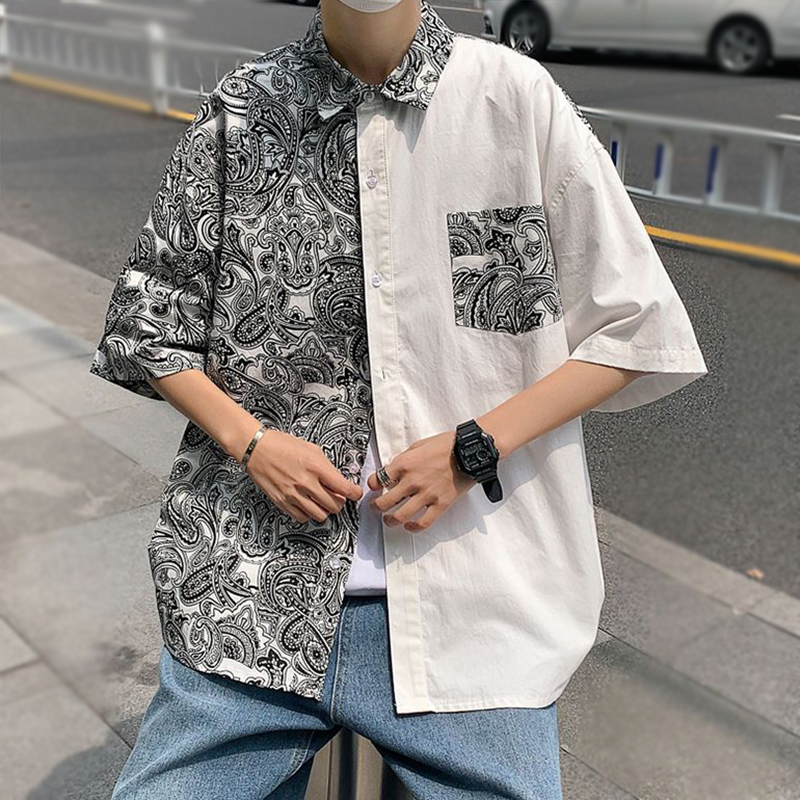 ユニークなデザイン カシューナッツの花 长袖Tシャツ