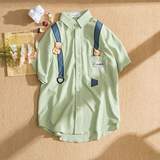 INS クマのモチーフの刺繍 カジュアル 半袖シャツ