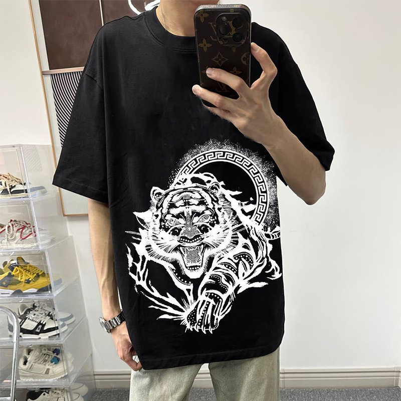 超カッコイイ 強力な虎 カジュアル 半袖シャツ