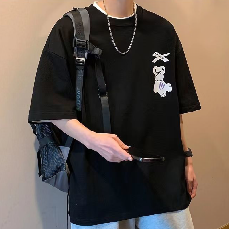 純綿 XX 小さなクマ ゆったり快適 カジュアル 半袖シャツ