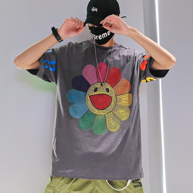 カジュアル  ゆったりしていてカートゥーン半袖シャツ