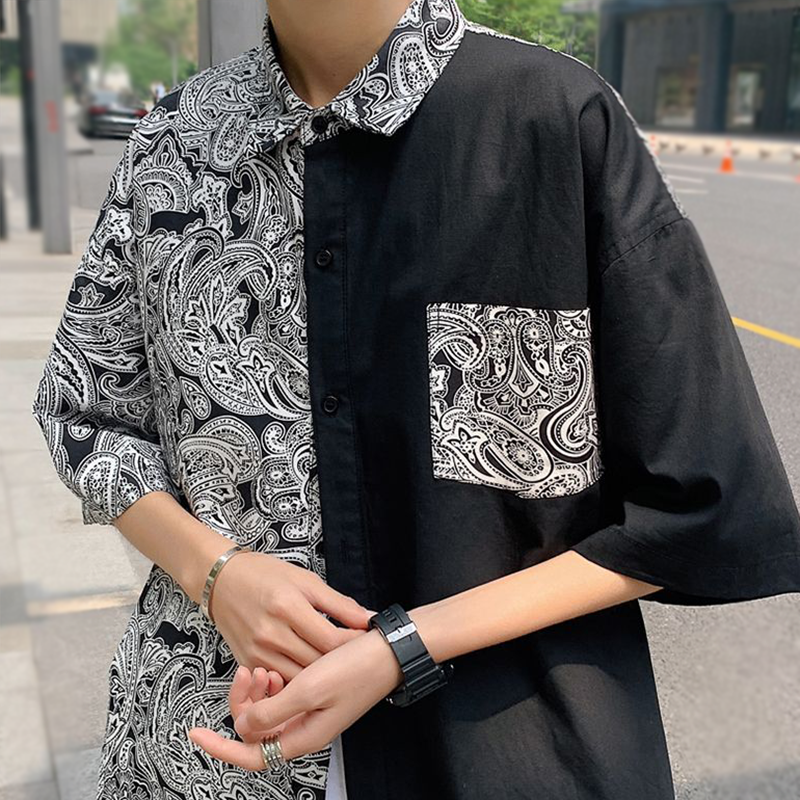 ユニークなデザイン カシューナッツの花 长袖Tシャツ