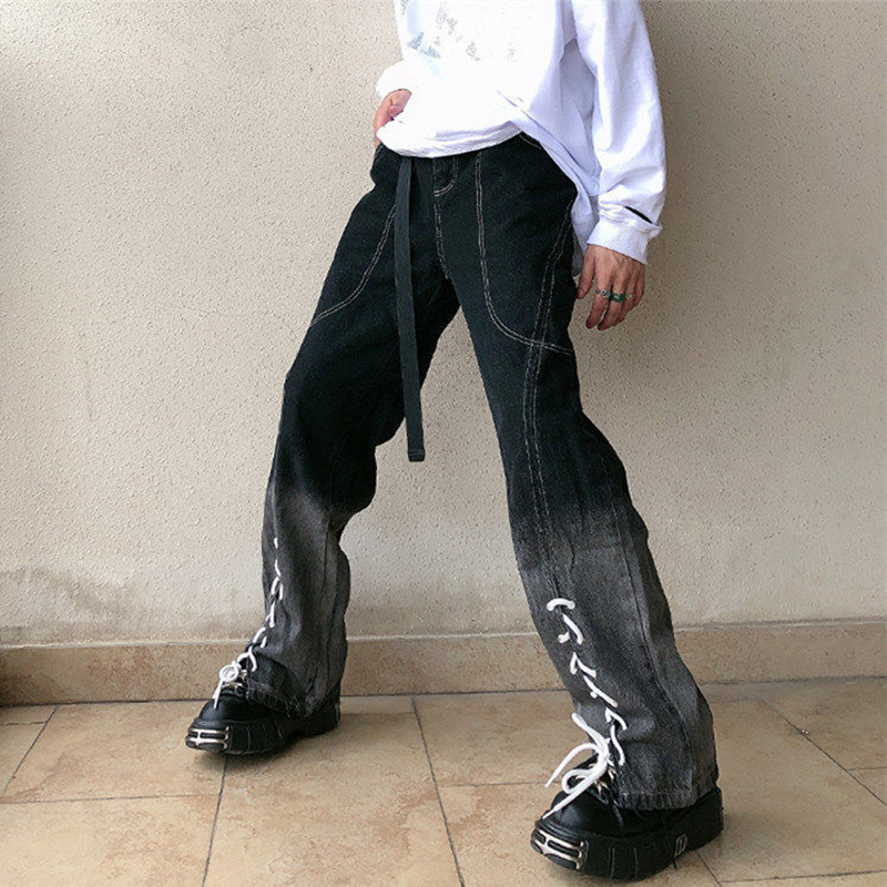 小衆の設計 ハイストリートスタイル グラデーション ジーンズ