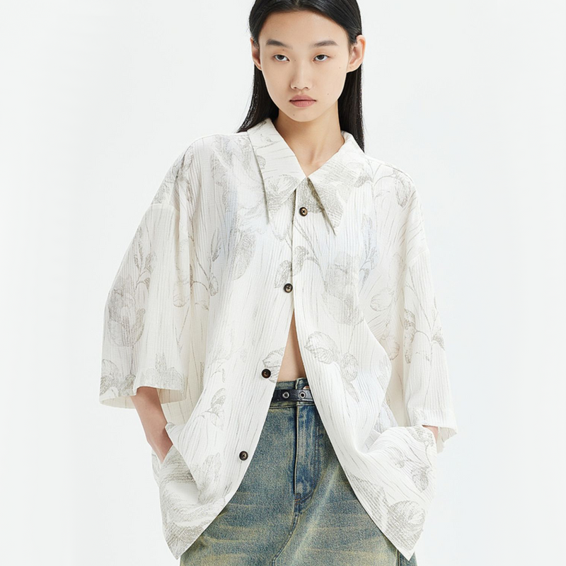 レトロ カジュアル 半袖シャツ