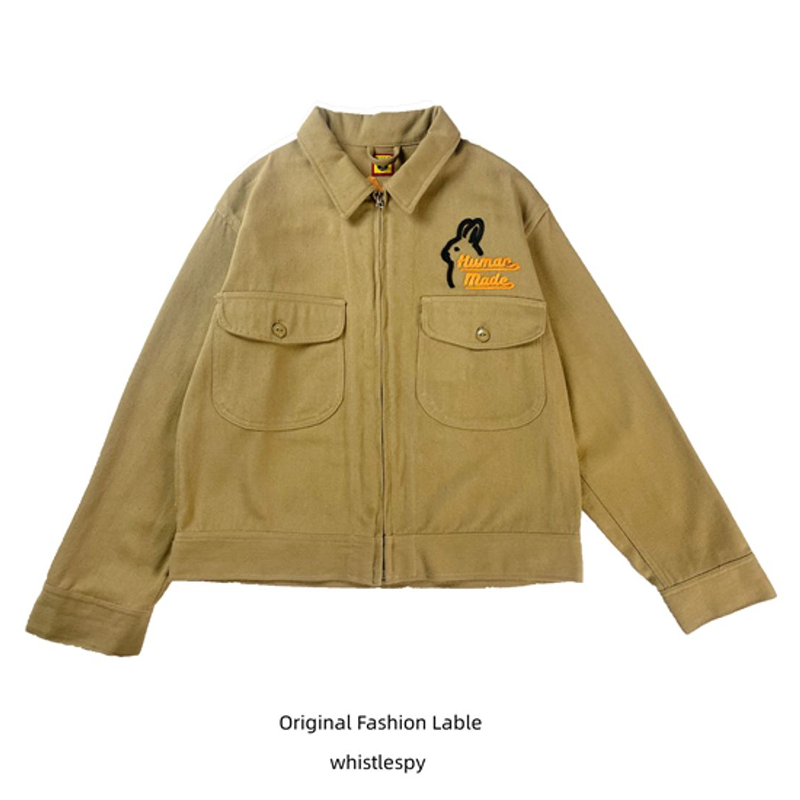 人気爆発  うさぎ柄刺繍  超カッコイイ デニムジャケット