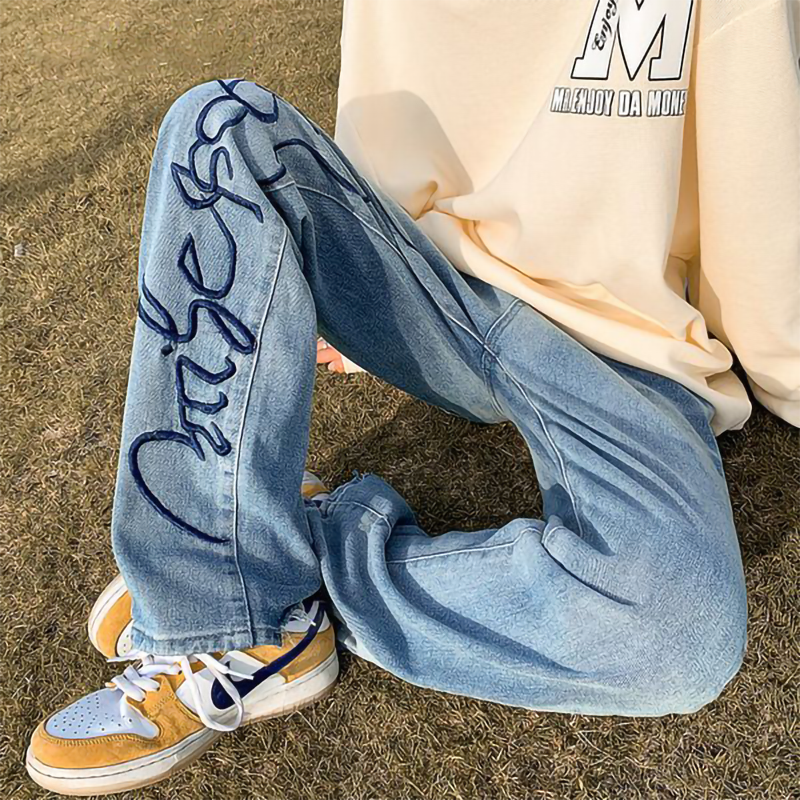 アメリカンスタイル 西海岸スタイル カジュアル に刺繍 ジーンズ