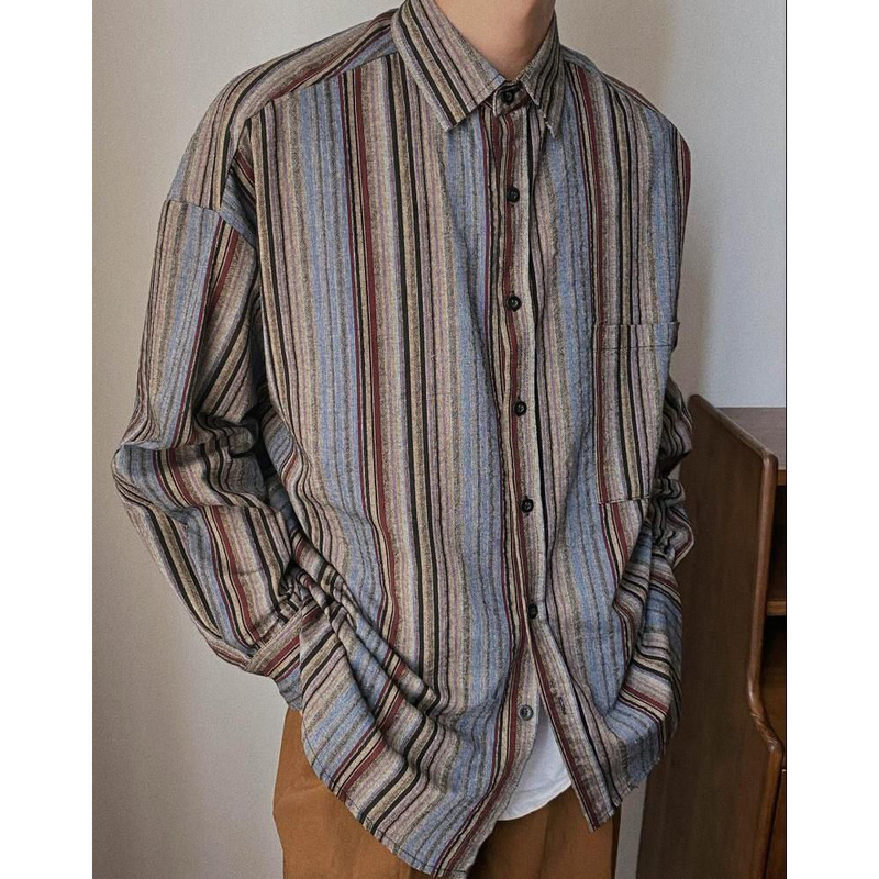 INS大人气 ヴィンテージスタイル ストライプ シャツ