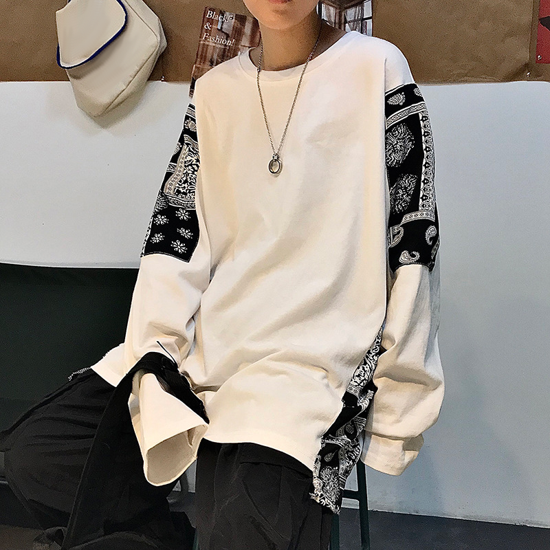 カシューナッツの花 アメリカンスタイル カジュアル 长袖Tシャツ