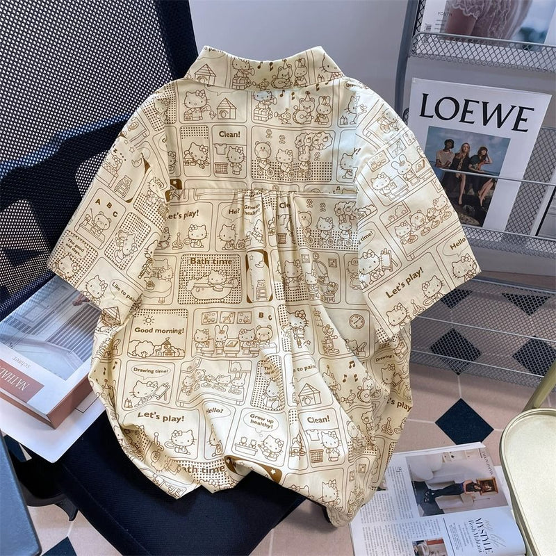 人気爆発 かわいい漫画のキャラクター ファッション 半袖シャツ