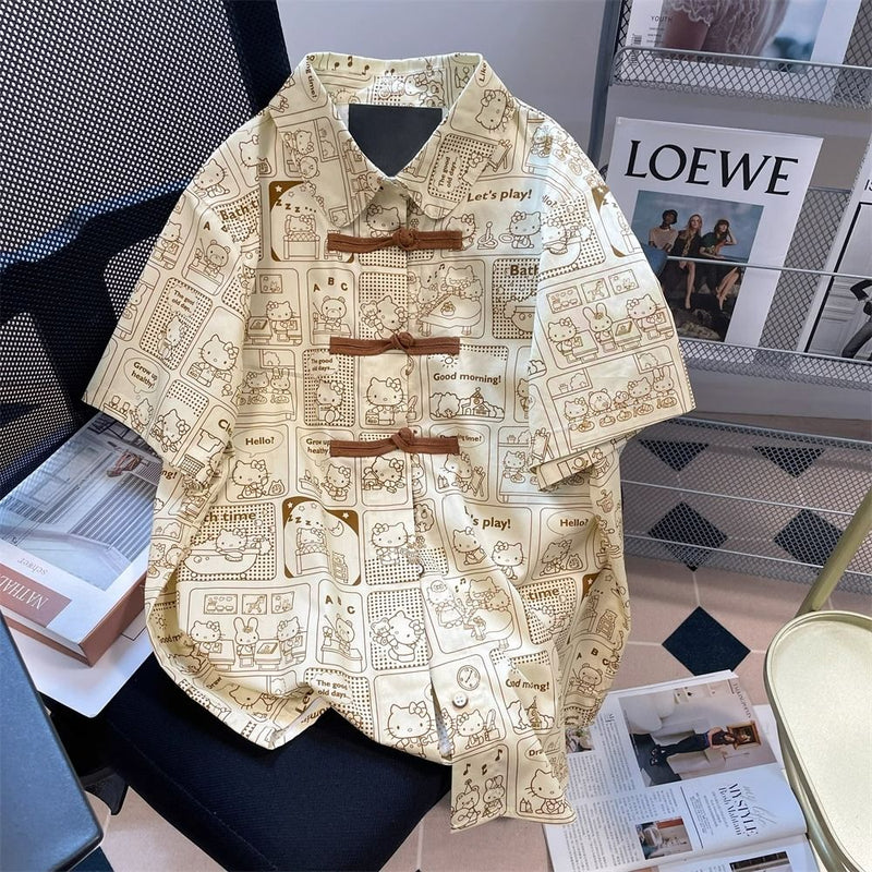 人気爆発 かわいい漫画のキャラクター ファッション 半袖シャツ