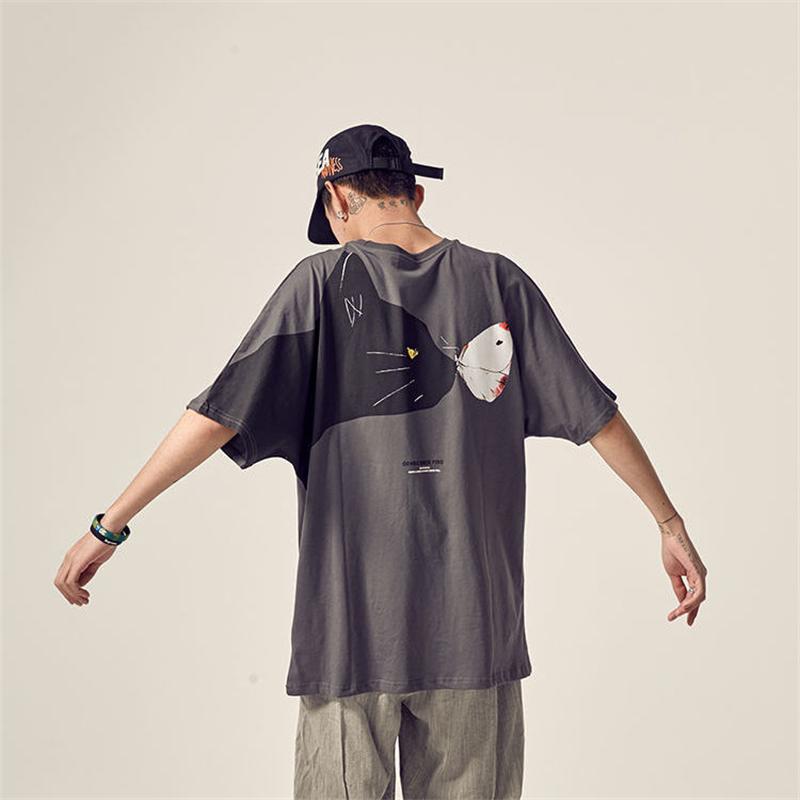 カートゥーンプリント柄韓国 ファッション半袖シャツ