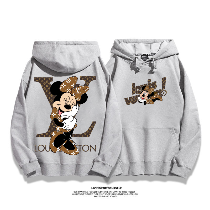 超人気 トレンドブランド カートゥーン プリント柄フード付きパーカー