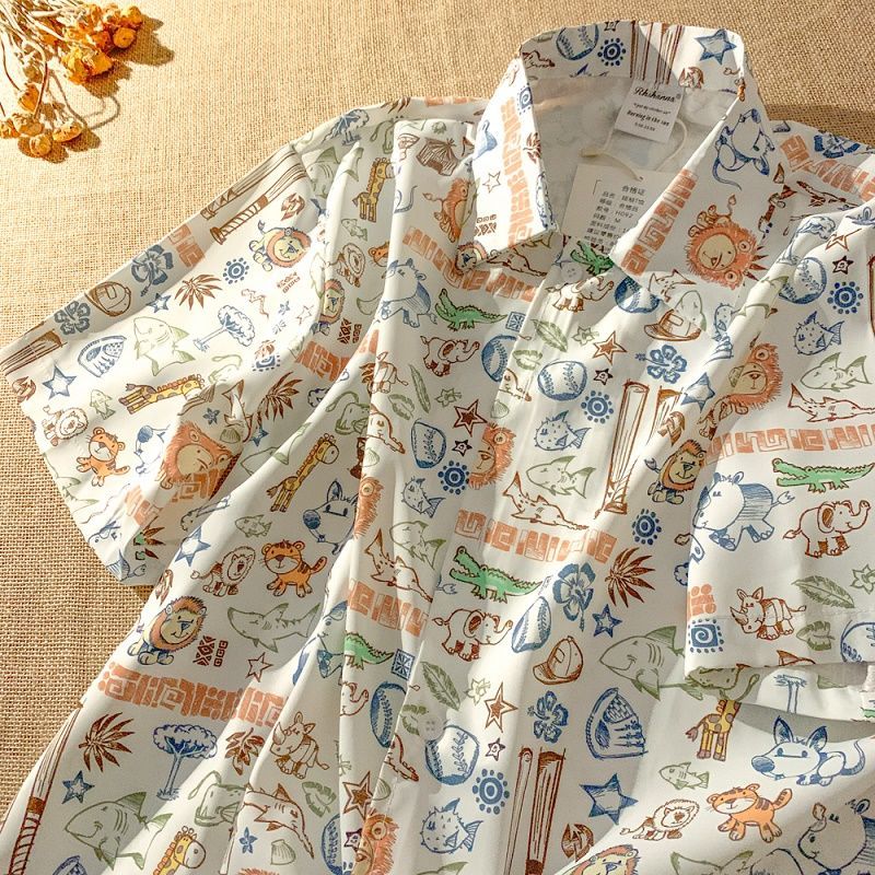 楽しい漫画かわいいカジュアル半袖 シャツ