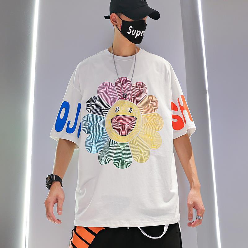 カジュアル  ゆったりしていてカートゥーン半袖シャツ