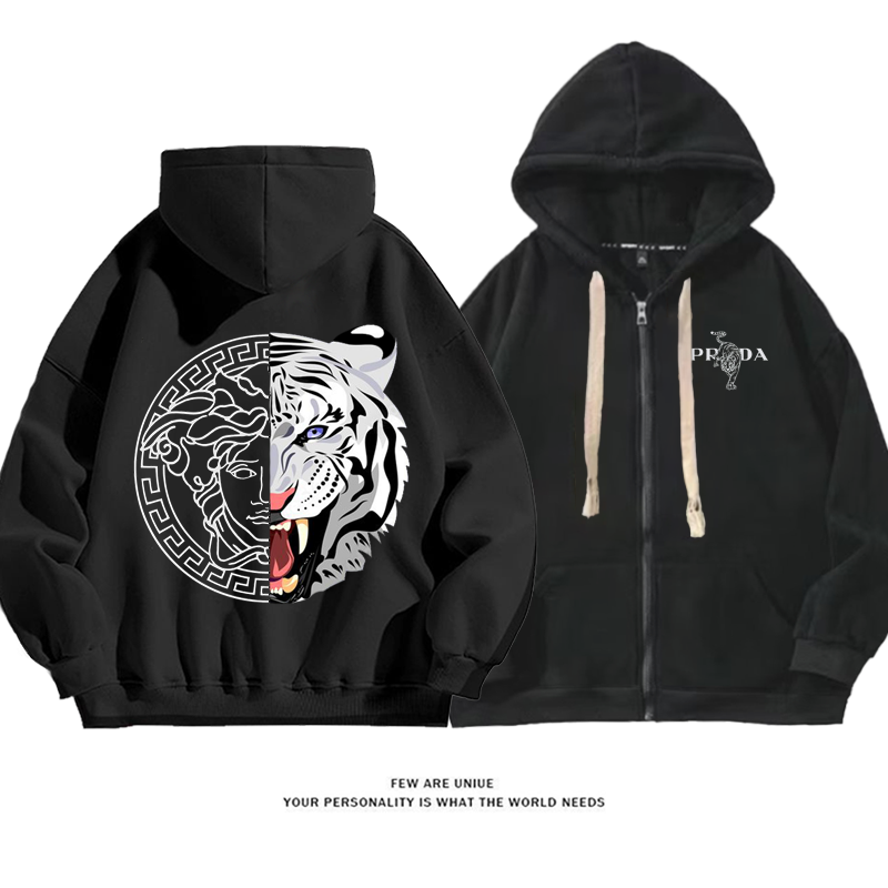 超人気白いトラデザイン性のある超カッコイイファッションパーカー