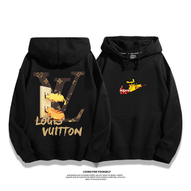 トレンドブランドカップルフード付きパーカー