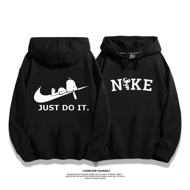 かわいい犬カップルフード付きパーカー