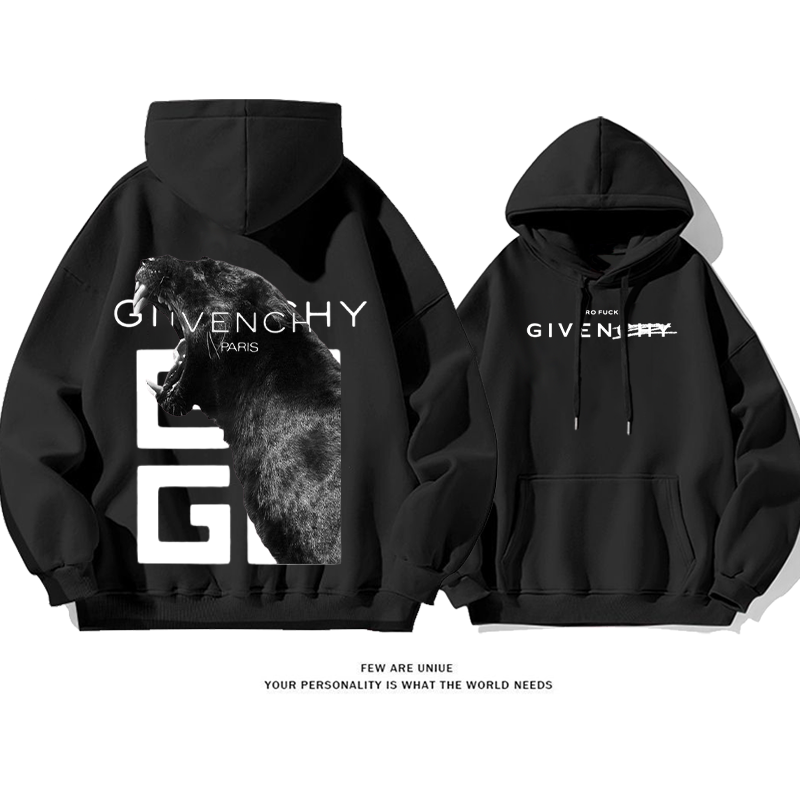 パーソナライズされたデザイン 獣 プリント柄フード付きパーカー