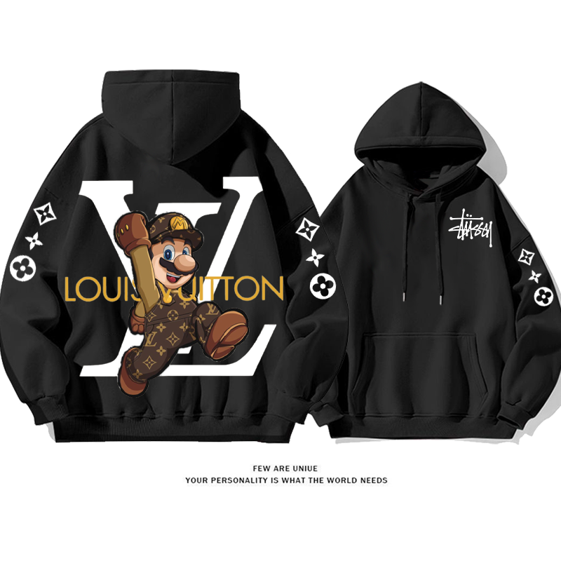 人気ゲームのキャラクター プリント柄フード付きパーカー