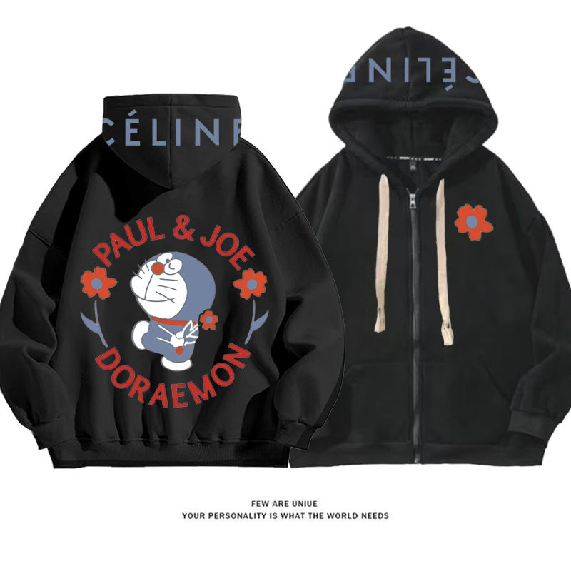 人気爆発青い猫気品のあるデザイン性のあるカートゥーンファッションコート