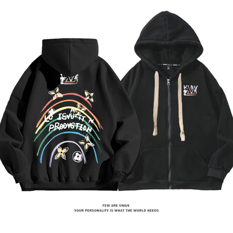 カジュアルデザイン性のある虹ぴかぴか光るファッションコート