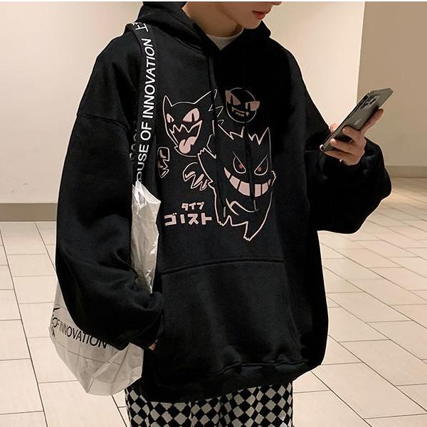 INSで大人気　いんすた映え プリント柄  小悪魔 カートゥーン フード付きパーカー