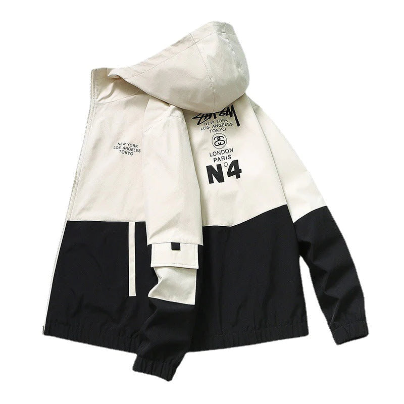 秋 韓国新ファッション 二色 コート フード付き