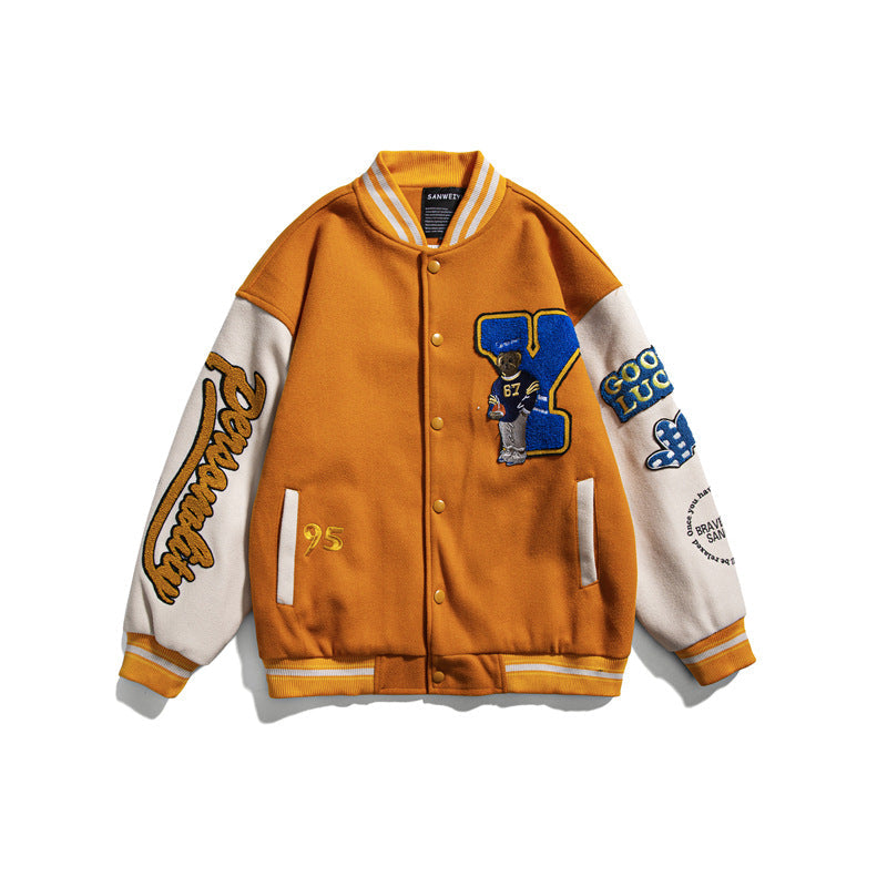 アメリカンスタイル 二色 カジュアル カートゥーン スタジャン コート