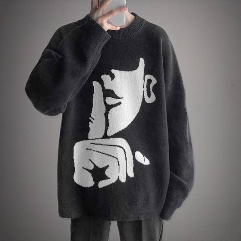 INSが大人気です シンプルファッション カップル  ニット  セーター