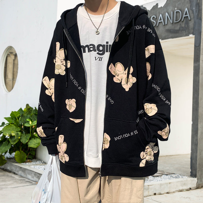 アドバンスド カジュアルヒップホップ風カーディガンパーカー