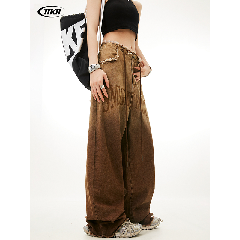 アメリカン ヴィンテージ グラデーション ドローストリング ジーンズ