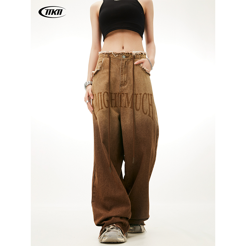 アメリカン ヴィンテージ グラデーション ドローストリング ジーンズ