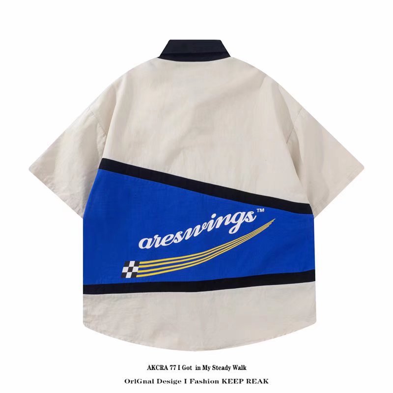 アメリカンストリートスタイルルーズフィットデザインシャツ