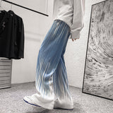カジュアルスリム ワイド  韓国ファッション 絞り染め風 ワイドレッグパンツ