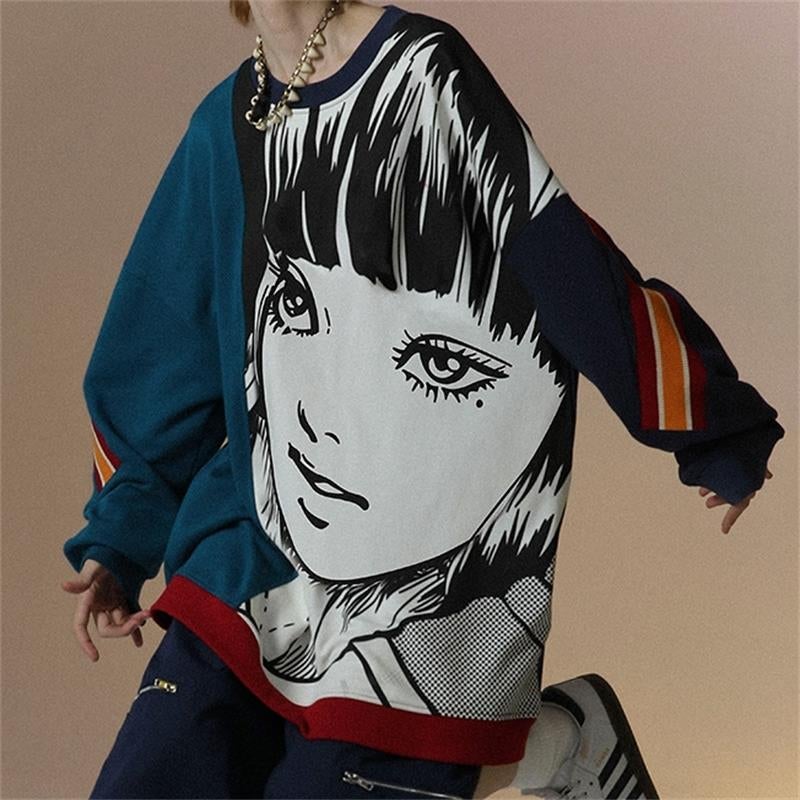 INSが大人気です  カートゥーン  スリム ワイド パーカー