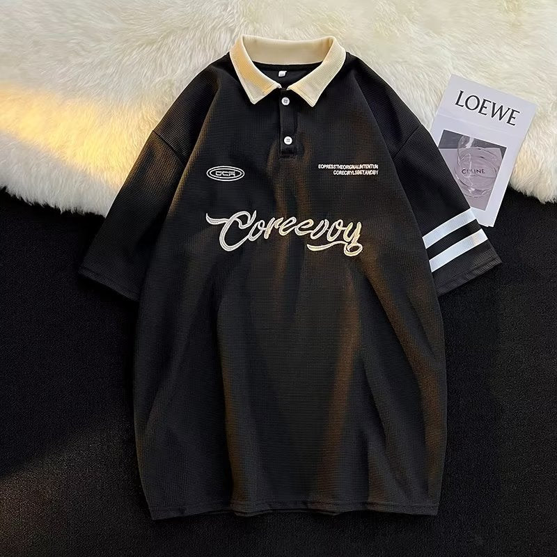 ワッフルシンプルファッション半袖シャツ