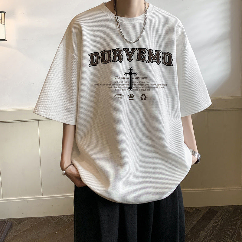 ワッフル カジュアル クロス 半袖シャツ